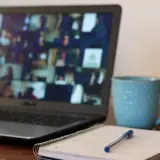 laptop on a desk